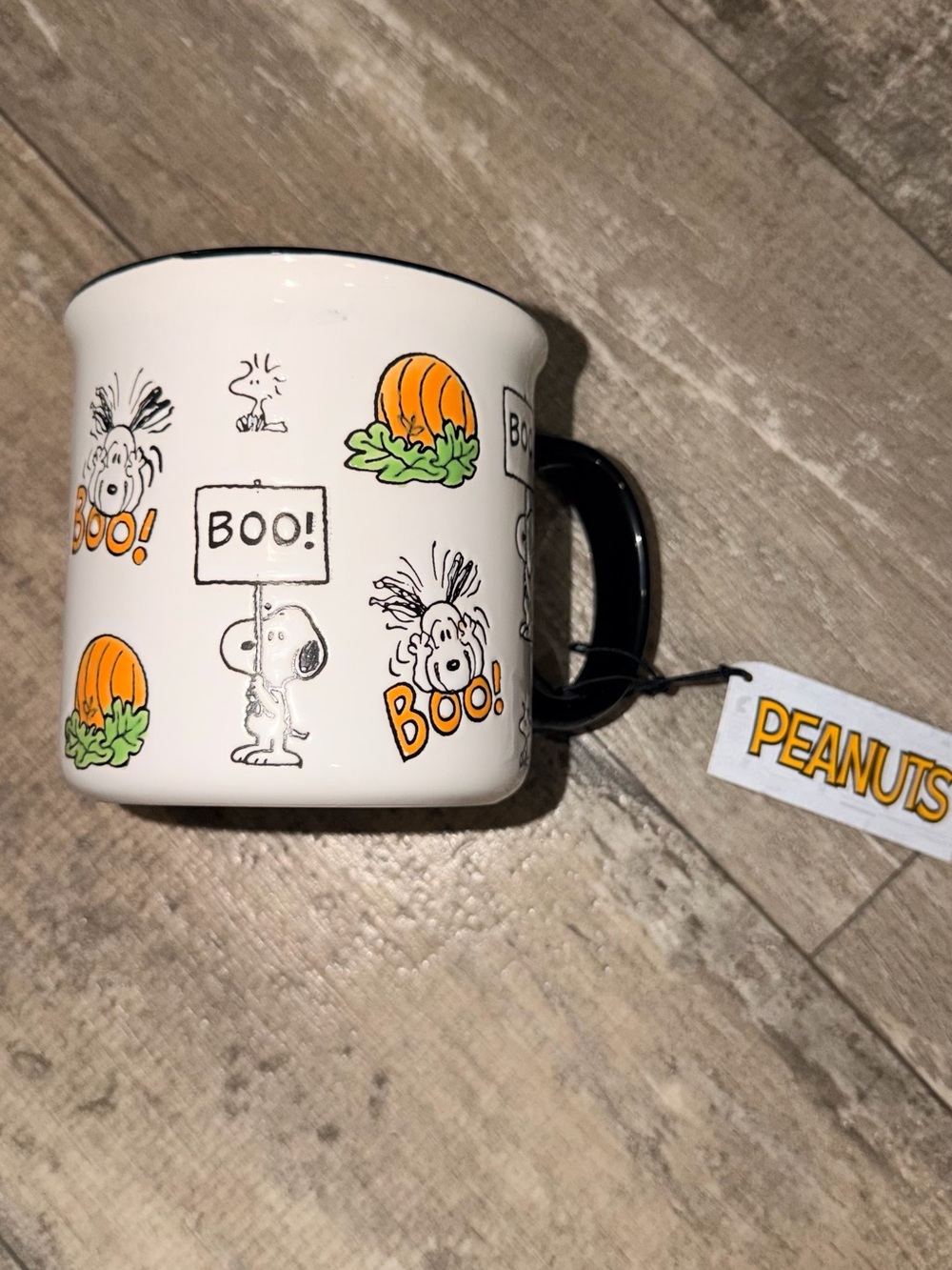 Peanuts Halloween Snoopy 'Boo!' Mug - White, Orange & Black